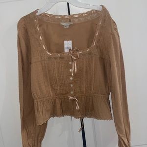 American Eagle Tan Blouse